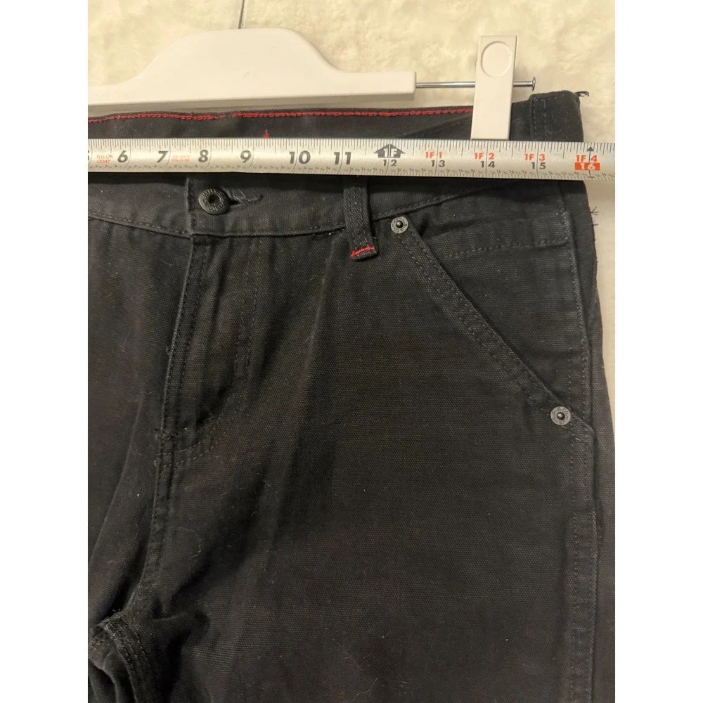 Levis Red Tab Carpenter Pants Mens 31x25 Black Canvas Utility Workwear Straight